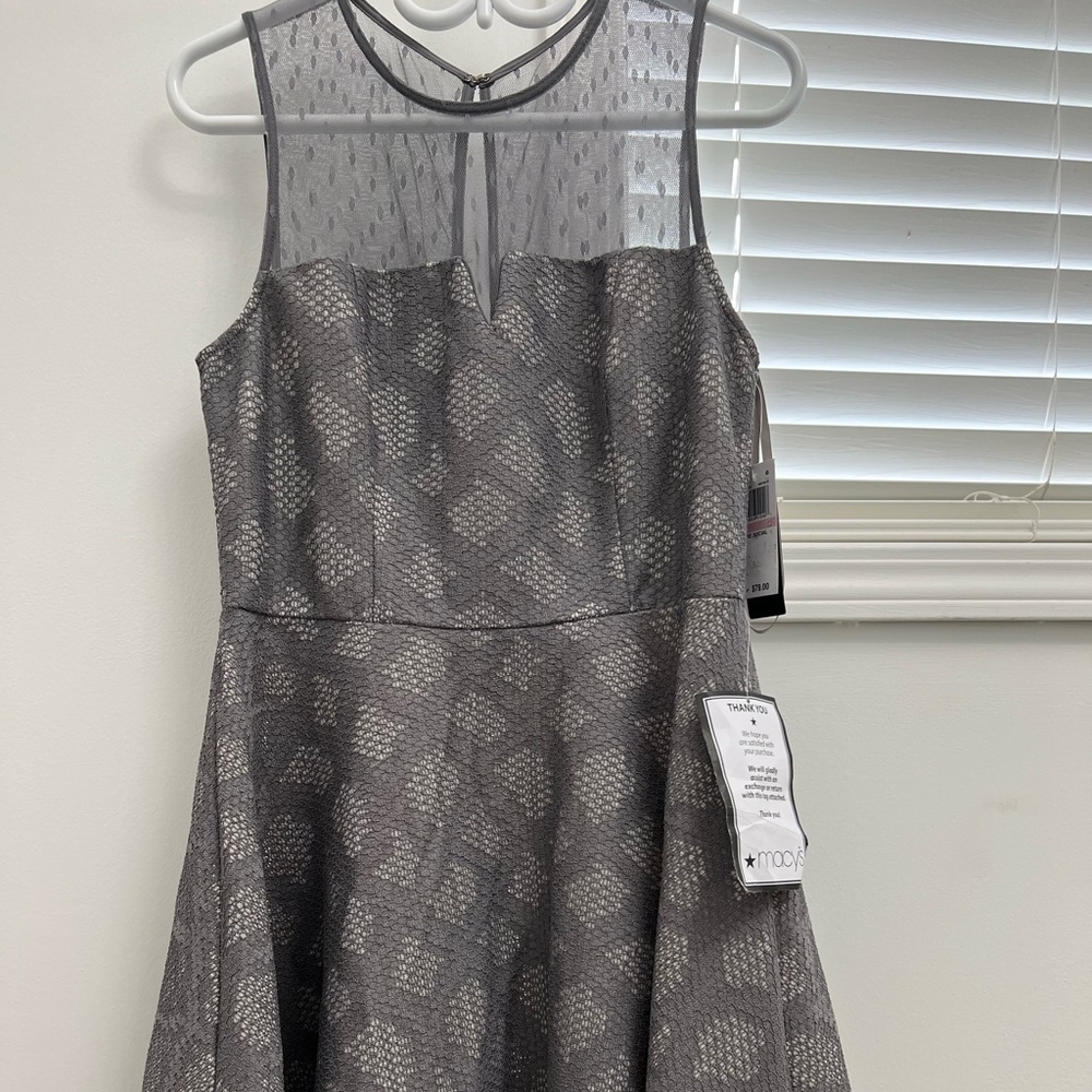 Grey dress with crinoline from Macy’s